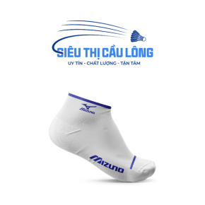 TẤT MIZUNO CỔ NGẮN MÀU TRẮNG LOGO XANH